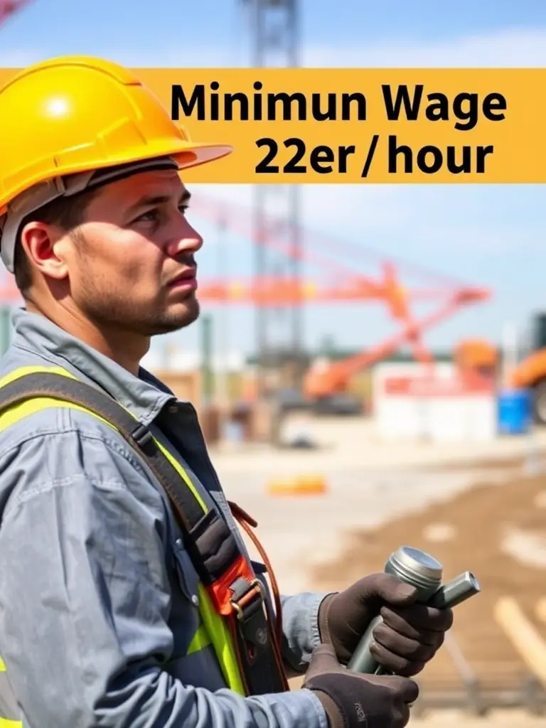 A construction worker in Australia earning $26 AUD per hour, highlighting the high minimum wage.